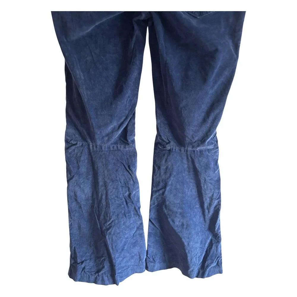 Free People We The Free Boho 70s Retro Blue Corduroy Flare Pull On Pants Size 30